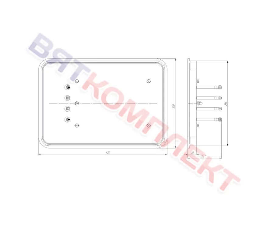 Конфорка КЭТ-0,13 2,5 кВт 430х300 мм для плит RADA (РАДА)