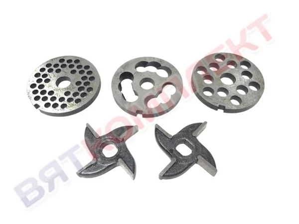 Ножи и решетки (комплект) для мясорубки МИМ-80(-01),М-50С,ММП,М-80 без бурта