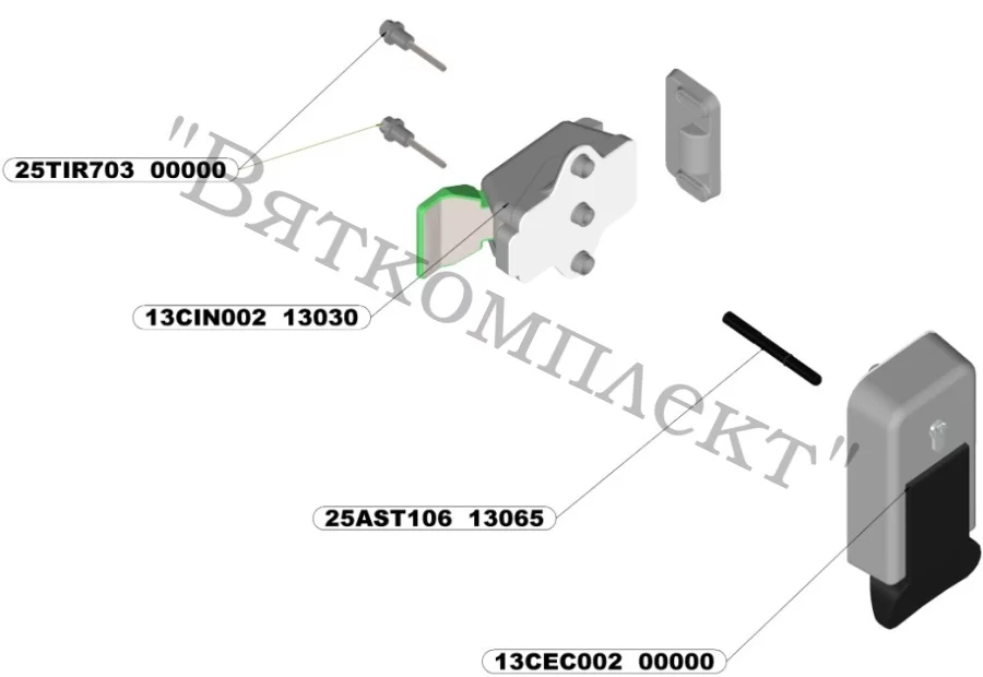 Ручка двери камеры в сборе POLAIR 1060043d