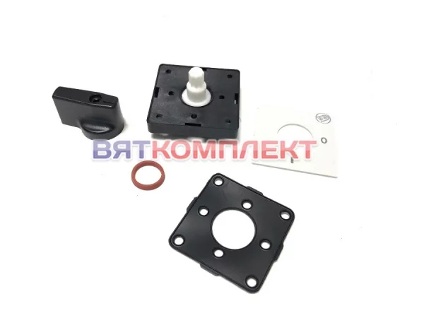 Ручка переключателя ПЭП - панель серебряная, черная ручка 48х48 ''R'' для ПЭП-6, ПЭП-6х2, ПЭП-6-01, ПЭП-4х2, ПЭП-4, ПЭП-2, ПЭП-1 Abat 12000044680