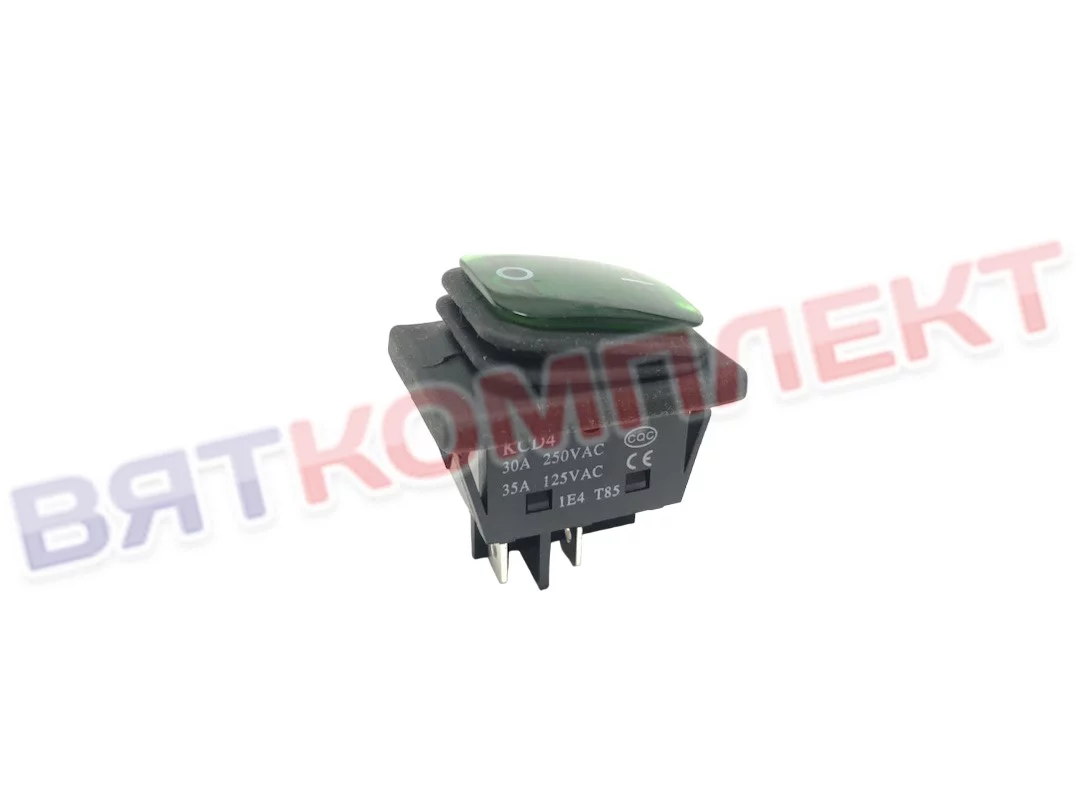 Переключатель влагостойкий 30А 3INB4MASK48N1E21 зелёный (выключатель) ON-OFF