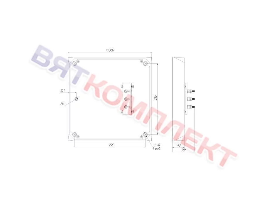 Конфорка КЭ-0,09/2,5 кВт 300х300 для плит (до 2009 года) RADA (РАДА) 