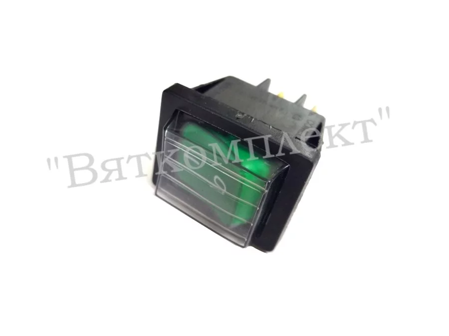 Переключатель 2-х позиционный зеленый, влагостойкий (Выключатель 0401/L/G T6 C2 B01)