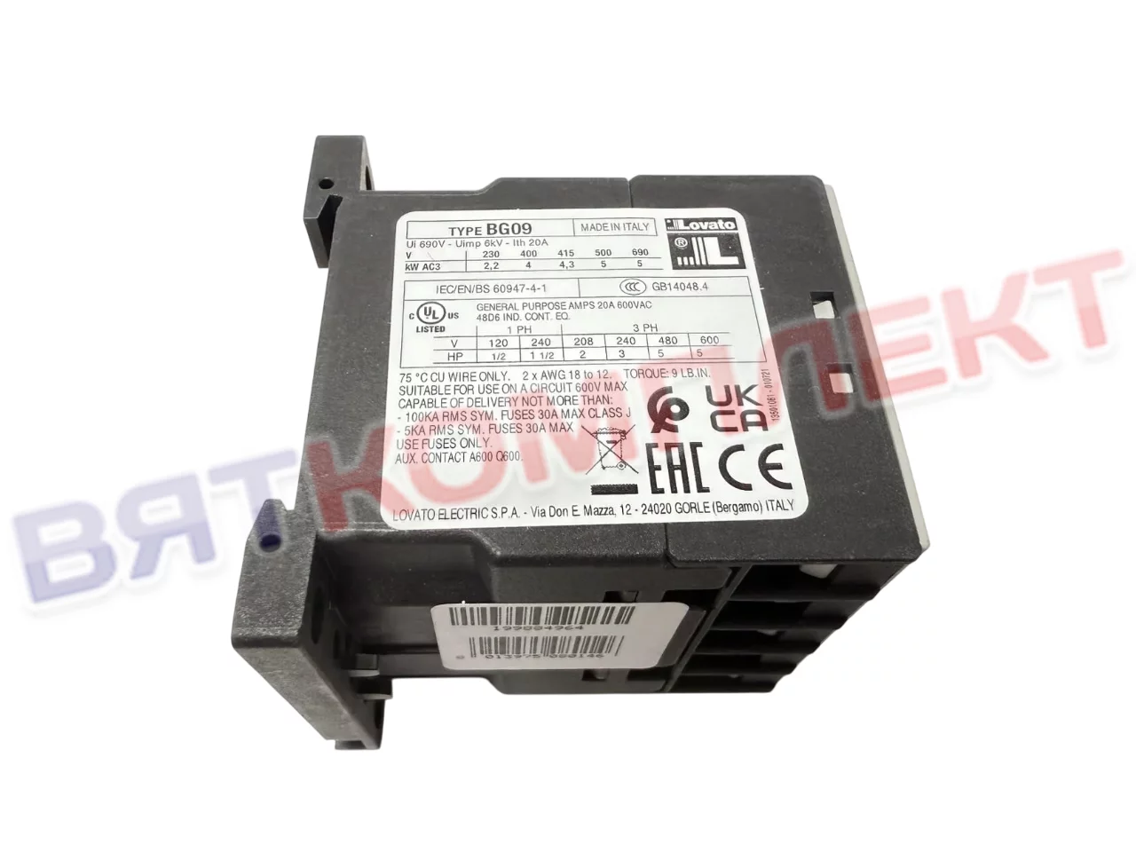 Контактор Lovato BG0910A 4P 16A 230 В 50/60 Гц 
