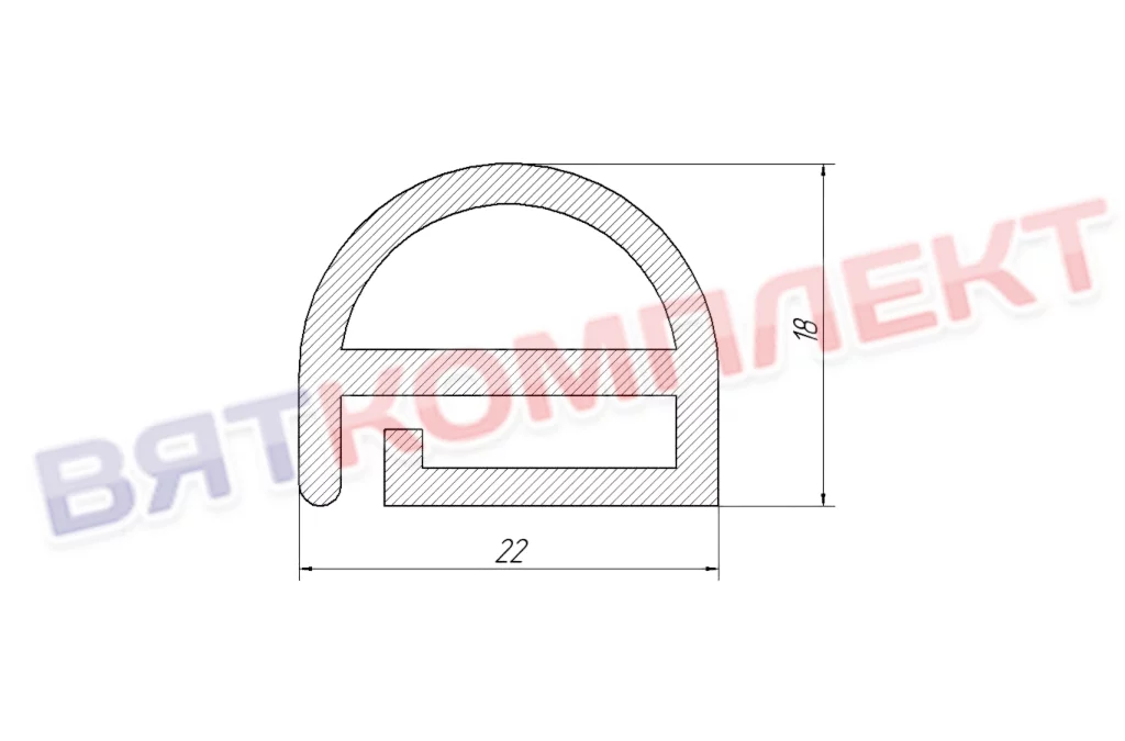 Уплотнитель дверей ПКА 6/11.00.00.010 (12000002249) для ПКА6-1/1В;П 2004-2007 Abat