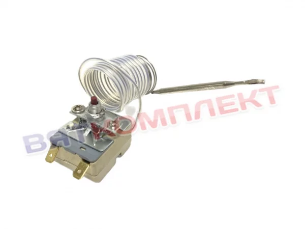 Термостат защитный (аварийный) 220 градусов 20А/250V/1,8m/F6,3/S220°С (аналог 55.13549.140)