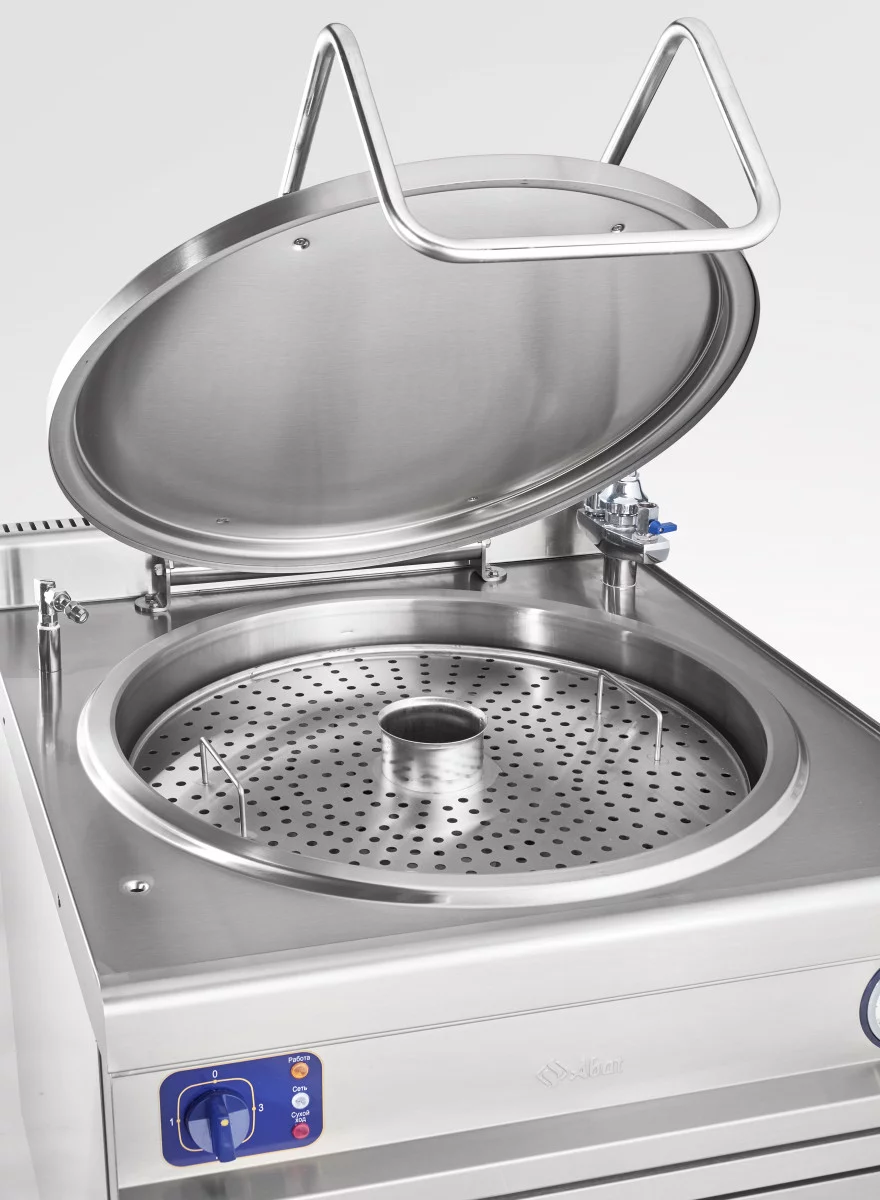 Котел пищеварочный электрический КПЭМ-200/9Т, 900 серия, 200 л, +100°С, сливной кран Абат (Abat)