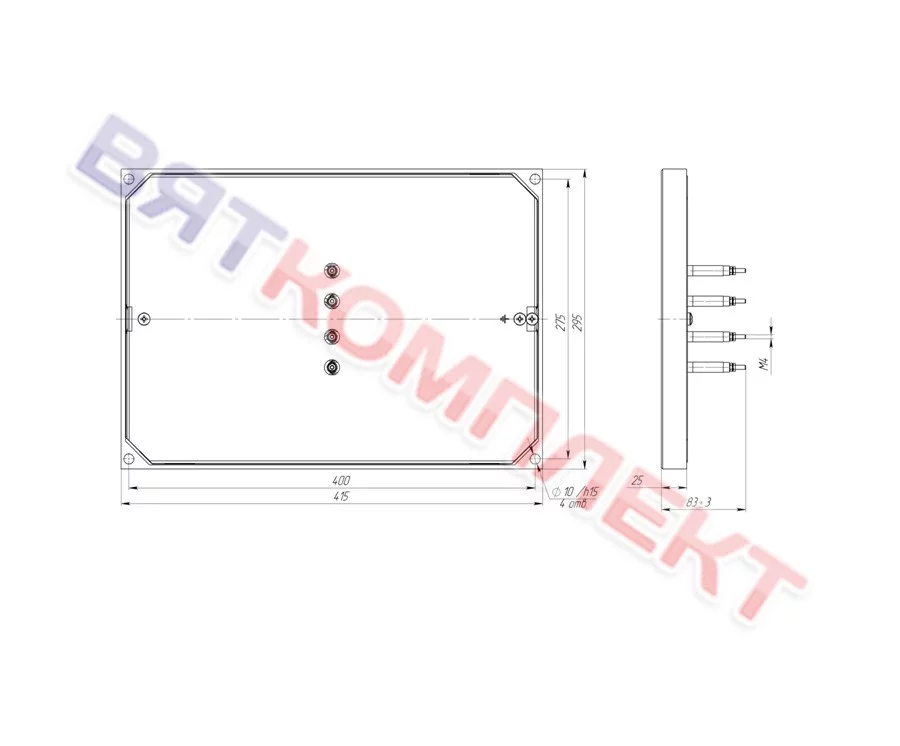 Конфорка КЭТ 0,12/3,0 кВт 295х415 мм Гомельторгмаш