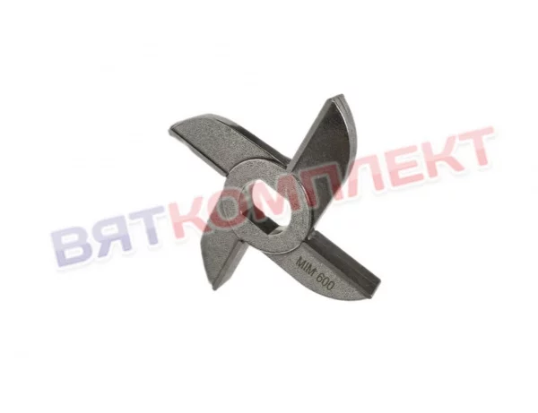 Нож для мясорубки МИМ-600, МИМ-600М, М-600 крестовой двухсторонний БЕЗ БУРТА