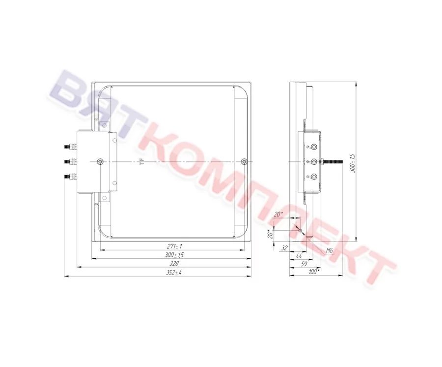 Конфорка КЭ-0,09/2,5 кВт 300×300 мм Проммаш Саратов