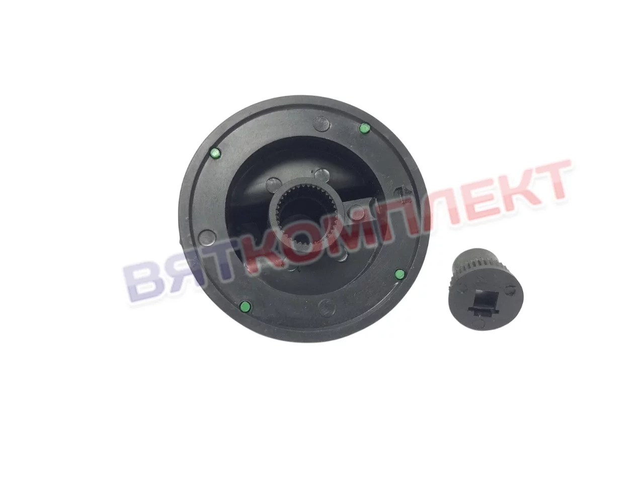 Ручка пластиковая переключателя для кухонных плит и жарочных шкафов диаметр 75 мм с вставкой к переключателю ТПКП квадрат. Пищевые Технологии