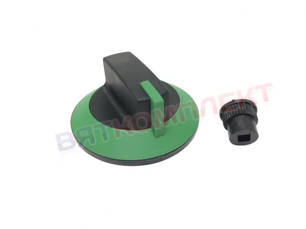 Ручка пластиковая переключателя для кухонных плит и жарочных шкафов диаметр 75 мм с вставкой к переключателю ТПКП квадрат. Пищевые Технологии