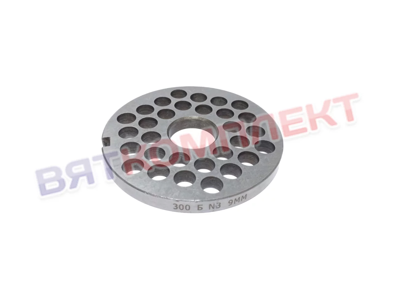 Решетка №3 764 для мясорубки МИМ-300 (МИМ-300М;-350), ММ(УКМ), МЭП-300(Н;Н-01) отверстия 9мм (хром) под бурт