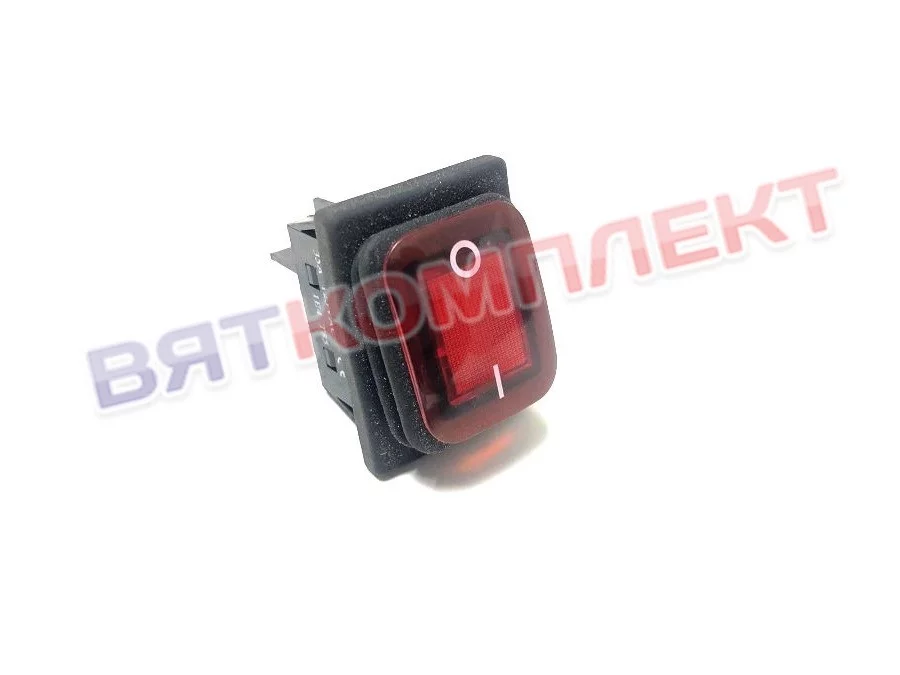 Переключатель красный 30А 250 V влагостойкий (выключатель) ON-OFF
