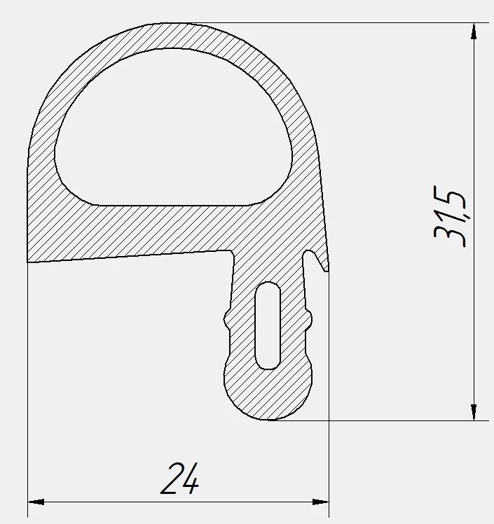 Уплотнитель пароконвектомата ПКА-6/10 (2007-2010 год)  Abat
