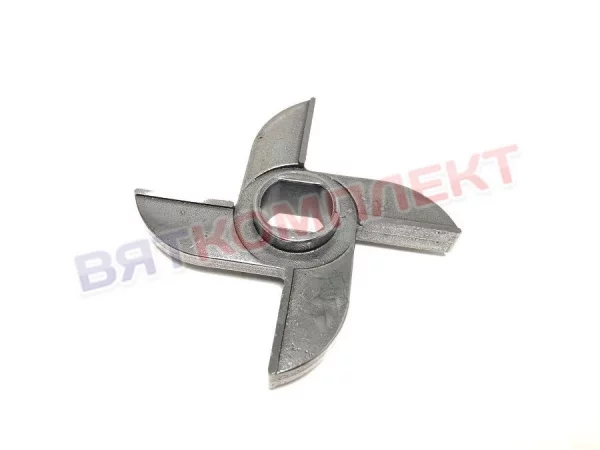 Нож для мясорубки МИМ-600, МИМ-600М, М-600 крестовой двухсторонний (хром) С БУРТОМ