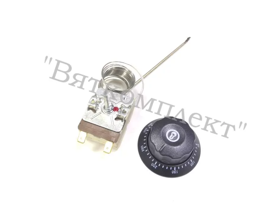 Термостат (терморегулятор) капиллярный 50-320 градусов 20A/250V/2,2м/23мм для ШЖЭ, ЭСК, ПКА Abat