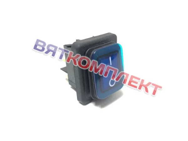 Выключатель (синий) влагостойкий с подсветкой 30А 250V (переключатель) ON-OFF