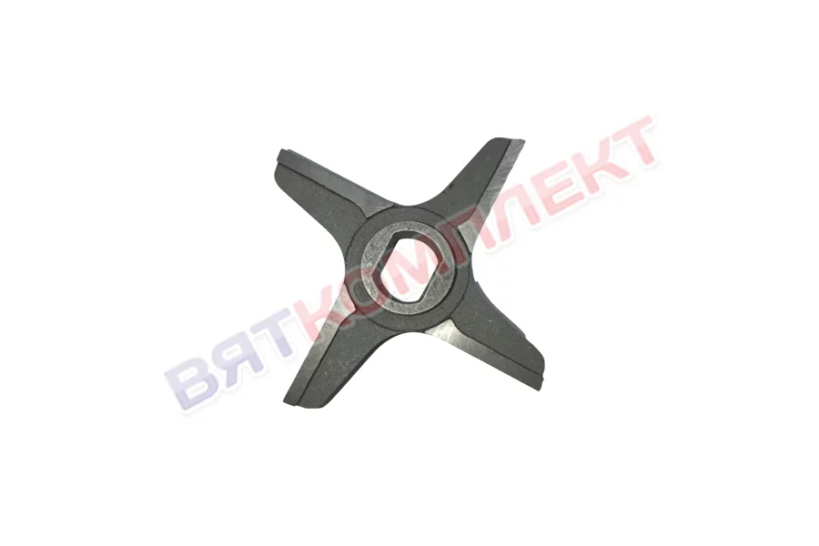 Нож четырехлопастной крестовой фрезерованный для мясорубки Fimar, Apach R70 система Unger 70.000.1 с буртом инструментальная сталь