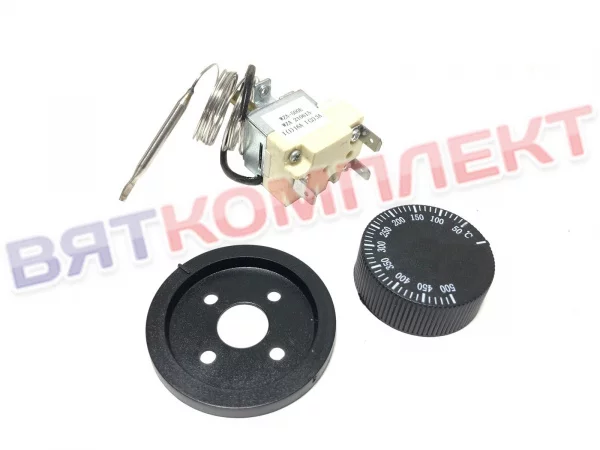 Термостат (терморегулятор) капиллярный 50-500 °С градусов WZA-500E для пицца печей с ручкой 16A 1000мм