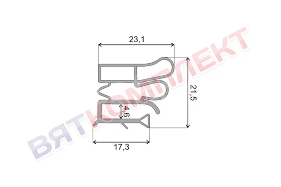 Уплотнитель двери холодильника ZANUSSI (ЗАНУССИ) 990х570 мм (ПС)