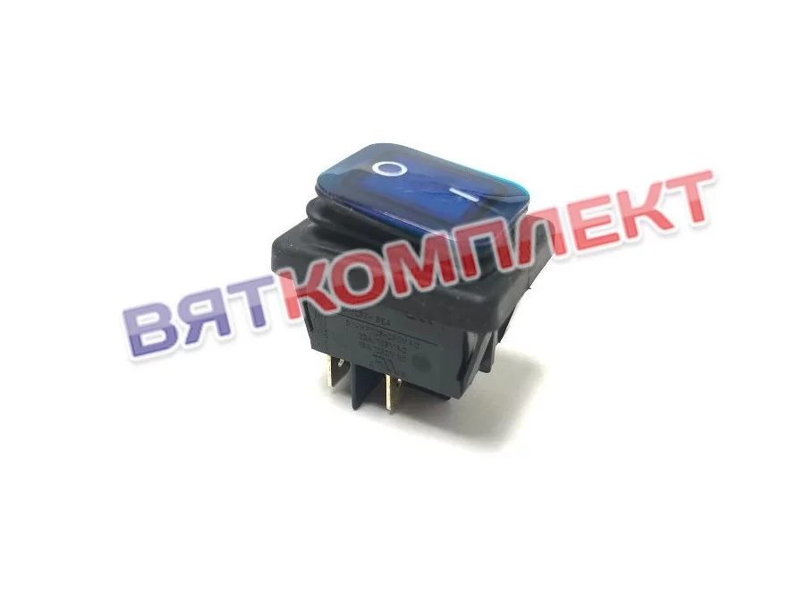 Выключатель (синий) влагостойкий с подсветкой 30А 250V (переключатель) ON-OFF