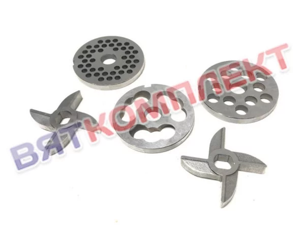 Ножи и решетки (комплект) для мясорубки МИМ-80,МИМ-80-01 (М-50С) с добавлением хрома (без бурта)