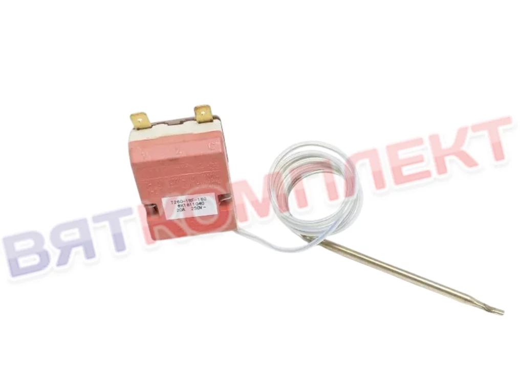 Термостат (терморегулятор) капиллярный 50-260°С градусов для духовки 20A/250V/0,9m/39mm (mod. Т260-1RF-160)