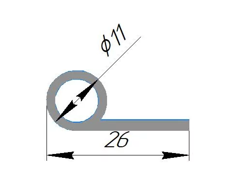 Профиль (уплотнитель) силиконовый RADA 46229090020d 