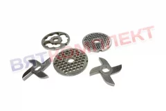 Набор (комплект) решеток и ножей для мясорубки МИМ-600(М),М-600 БЕЗ БУРТА