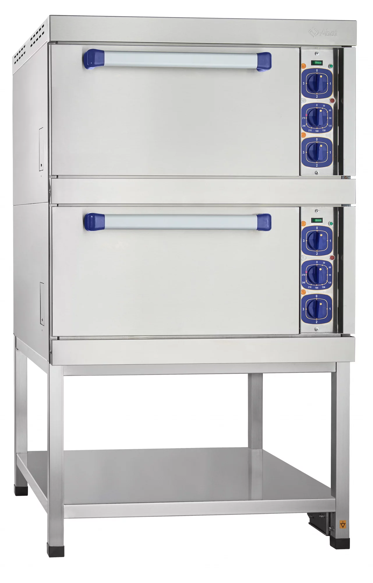 Шкаф жарочный ШЖЭ-2-К-2/1, нерж. духовка GN 2/1, конвекция, пароувлажнение, подставка, 840x930x1510 мм, вся нерж. Абат (Abat)