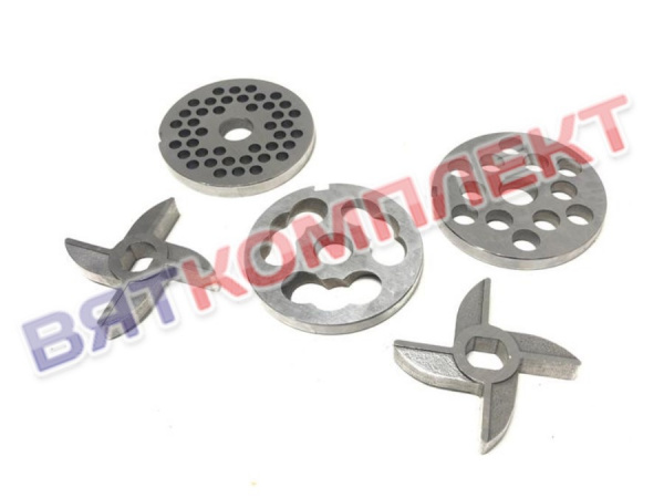 Ножи и решетки (комплект) для мясорубки МИМ-80,МИМ-80-01 (М-50С) с добавлением хрома (без бурта)