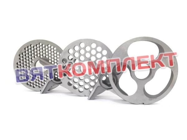 Ножи и решетки (комплект) для мясорубки МИМ-600,МИМ-600М с буртом.Фрезерованные.инструментальная сталь