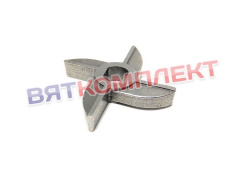 Нож для мясорубки МИМ-80(-01), М-50С, ММП11, крестовой двухсторонний (хром) БЕЗ БУРТА