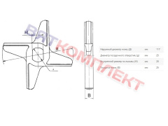 Нож двухсторонний для волчка D125х25 фрез.