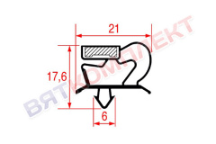 Уплотнитель вставной на шкафы шоковой заморозки Castel MAC  (1145х775мм)