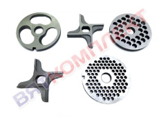 Ножи и решетки (комплект) для мясорубки МИМ-300(М;350), МЭП (Н;Н-01), ММ УКМ (фрезерованные, инструментальная сталь) БЕЗ БУРТА