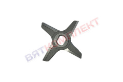 Нож четырехлопастной крестовой фрезерованный для мясорубки Fimar, Apach R70 система Unger 70.000.1 с буртом инструментальная сталь